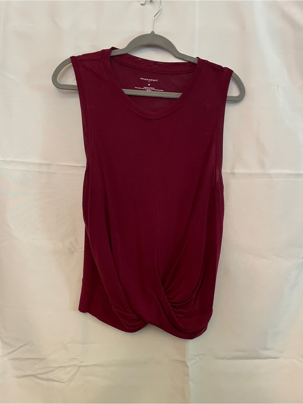 Banana Republic Sleeveless Twist-Front Top - Burgundy Women